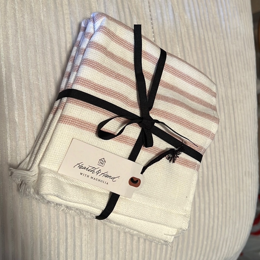 3pc Pink Core Stripe Washcloth Set - Hearth & Hand with Magnolia